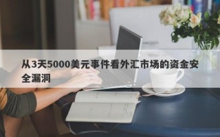 从3天5000美元事件看外汇市场的资金安全漏洞