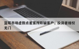 蓝莓市场虚假点差宣传欺骗客户，投资者维权无门