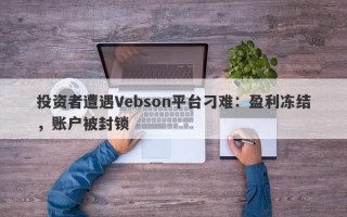 投资者遭遇Vebson平台刁难：盈利冻结，账户被封锁