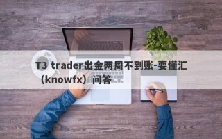 T3 trader出金两周不到账-要懂汇（knowfx）问答