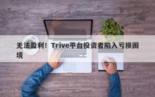 无法盈利！Trive平台投资者陷入亏损困境