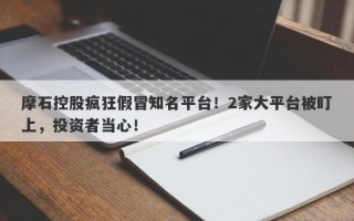 摩石控股疯狂假冒知名平台！2家大平台被盯上，投资者当心！