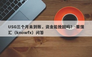 USG三个月未到账，资金能挽回吗？-要懂汇（knowfx）问答